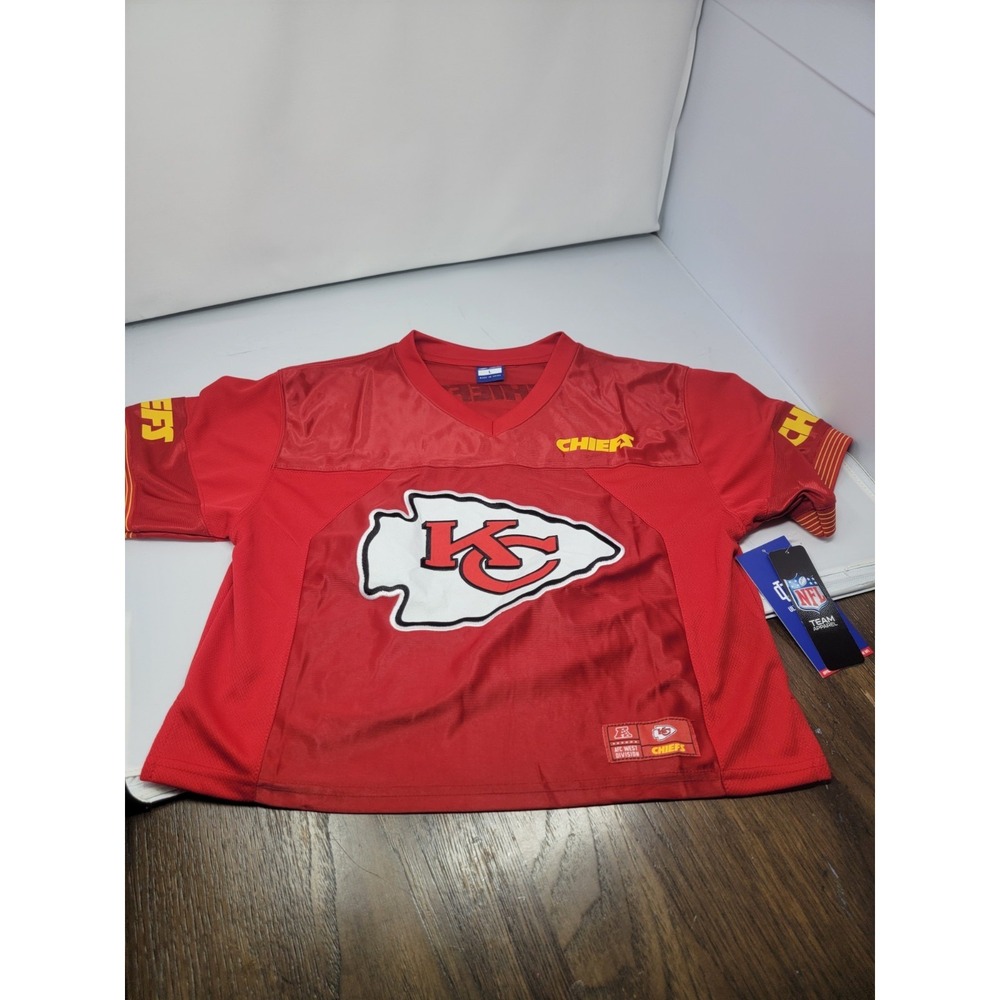 Kansas City Chiefs NFL Women's Cropped V Neck Jersey Sz L NWT
